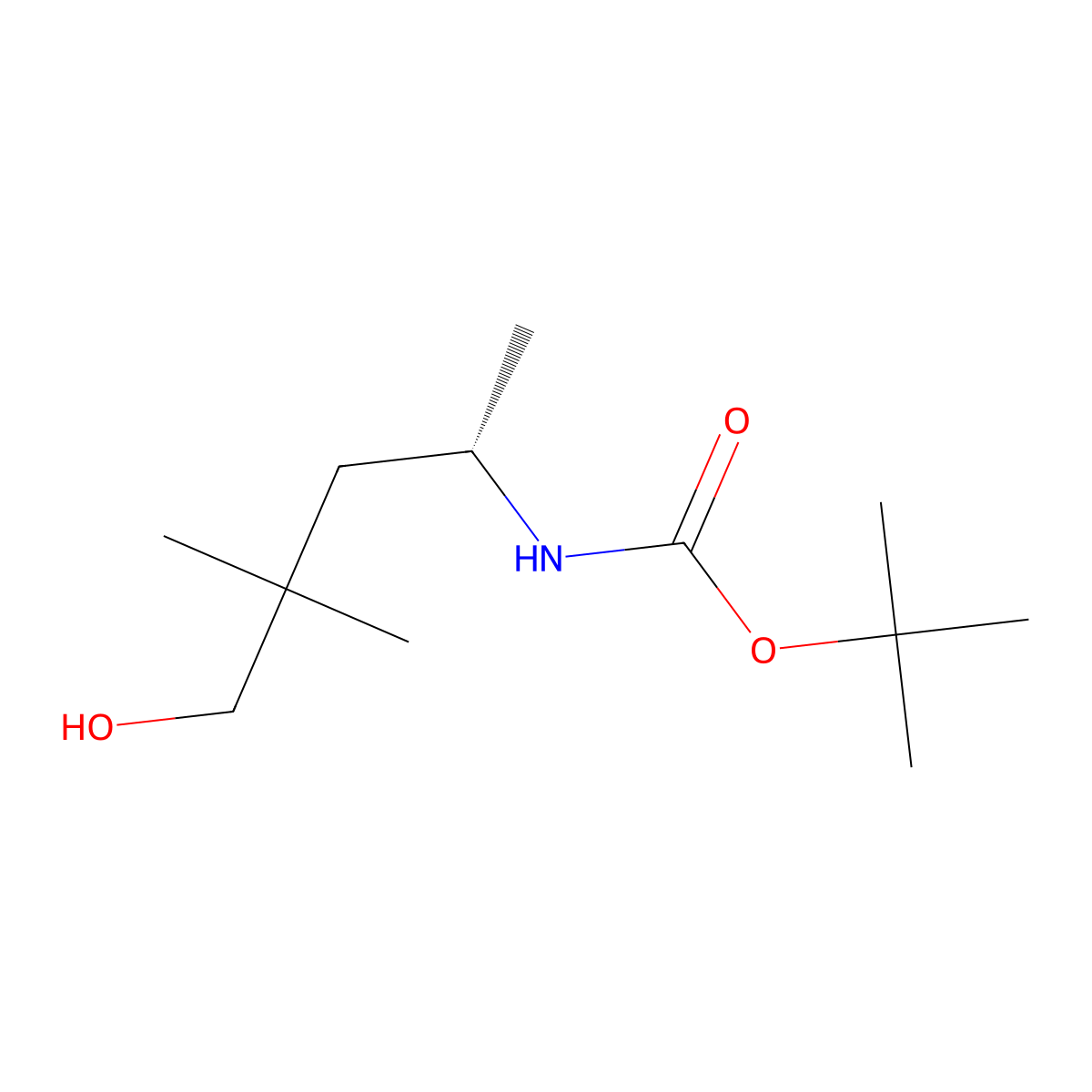 tert-butyl N-[(2S)-5-hydroxy-4,4-dimethylpentan-2-yl]carbamate molecular structure, CAS 2913185-28-9