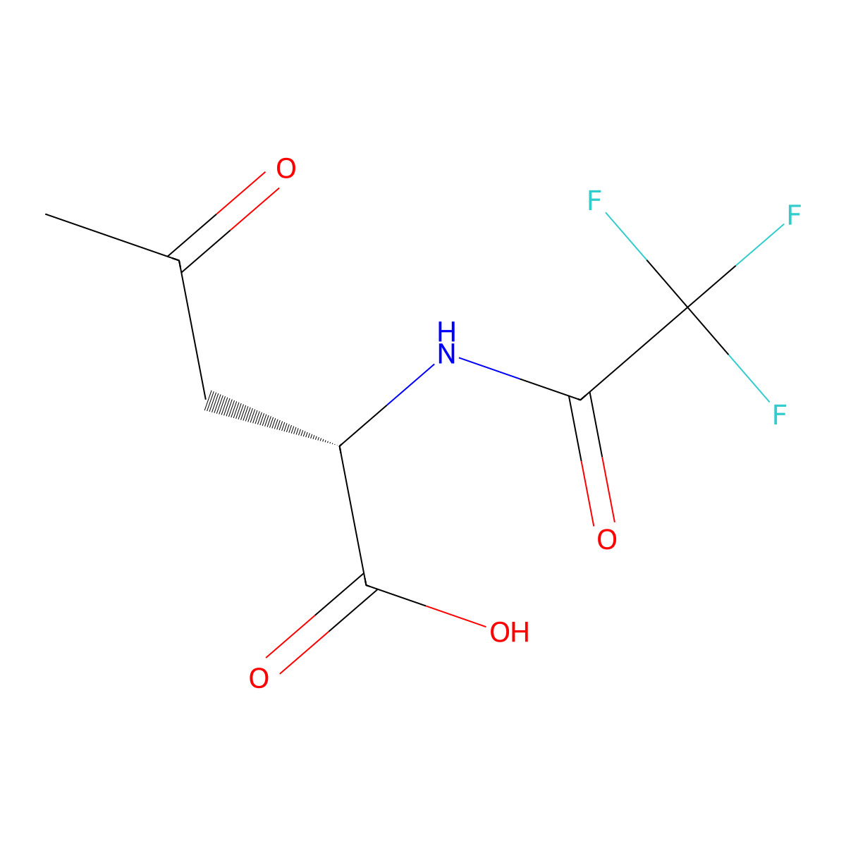 (2S)-4-oxo-2-(2,2,2-trifluoroacetamido)pentanoic acid molecular structure, CAS 2913185-36-9