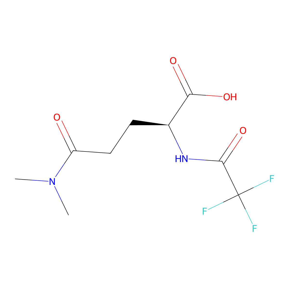 (2S)-4-(dimethylcarbamoyl)-2-(2,2,2-trifluoroacetamido)butanoic acid molecular structure, CAS 2913185-46-1