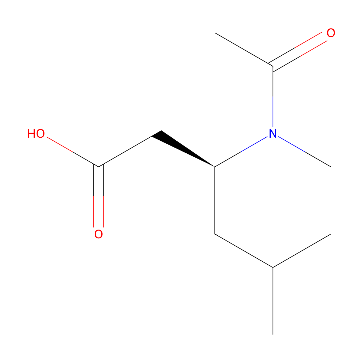 (3S)-5-methyl-3-(N-methylacetamido)hexanoic acid molecular structure, CAS 2913185-48-3
