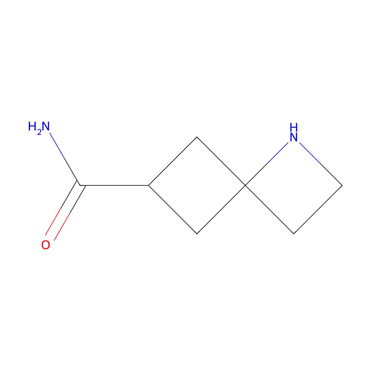 (4r)-1-Azaspiro[3.3]heptane-6-carboxamide molecular structure, CAS 2913185-50-7