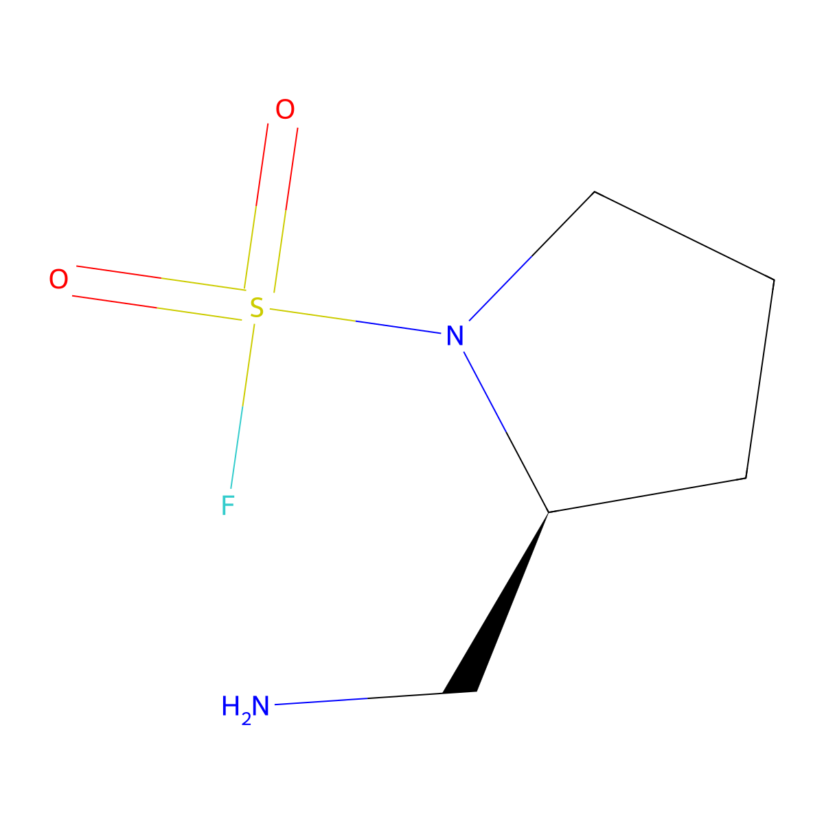 (2S)-2-(aminomethyl)pyrrolidine-1-sulfonyl fluoride molecular structure, CAS 2913185-54-1