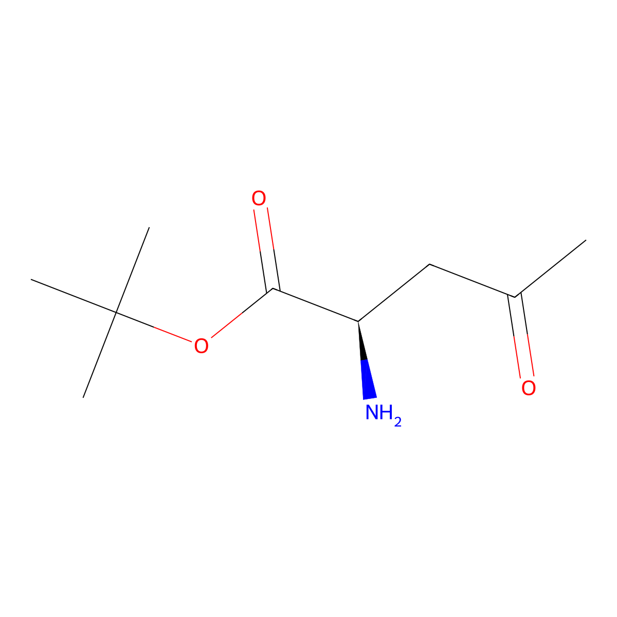 tert-butyl (2R)-2-amino-4-oxopentanoate molecular structure, CAS 2913185-55-2