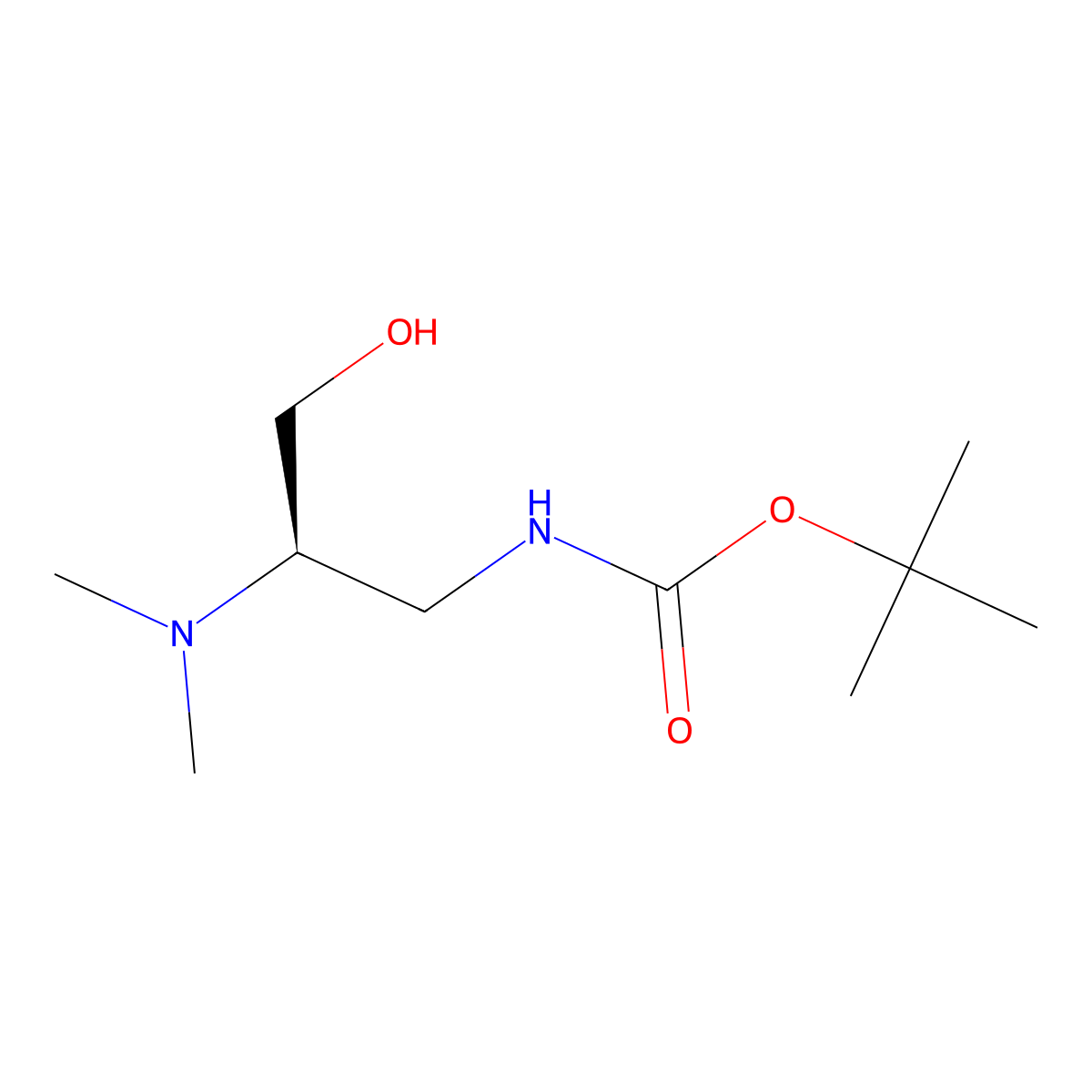 tert-butyl N-[(2R)-2-(dimethylamino)-3-hydroxypropyl]carbamate molecular structure, CAS 2913185-62-1