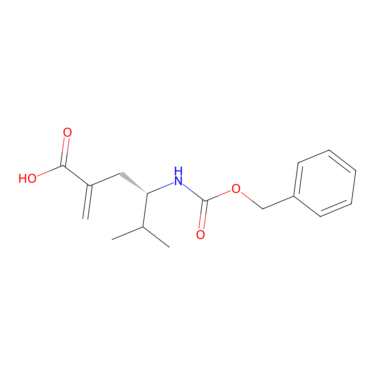 (4S)-4-{[(benzyloxy)carbonyl]amino}-5-methyl-2-methylidenehexanoic acid molecular structure, CAS 2913185-74-5