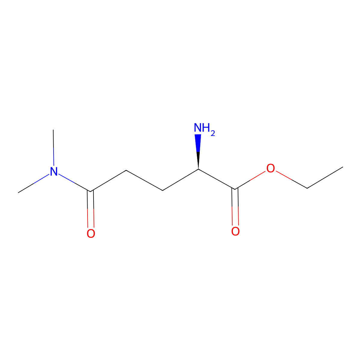 ethyl (2R)-2-amino-4-(dimethylcarbamoyl)butanoate molecular structure, CAS 2913185-91-6