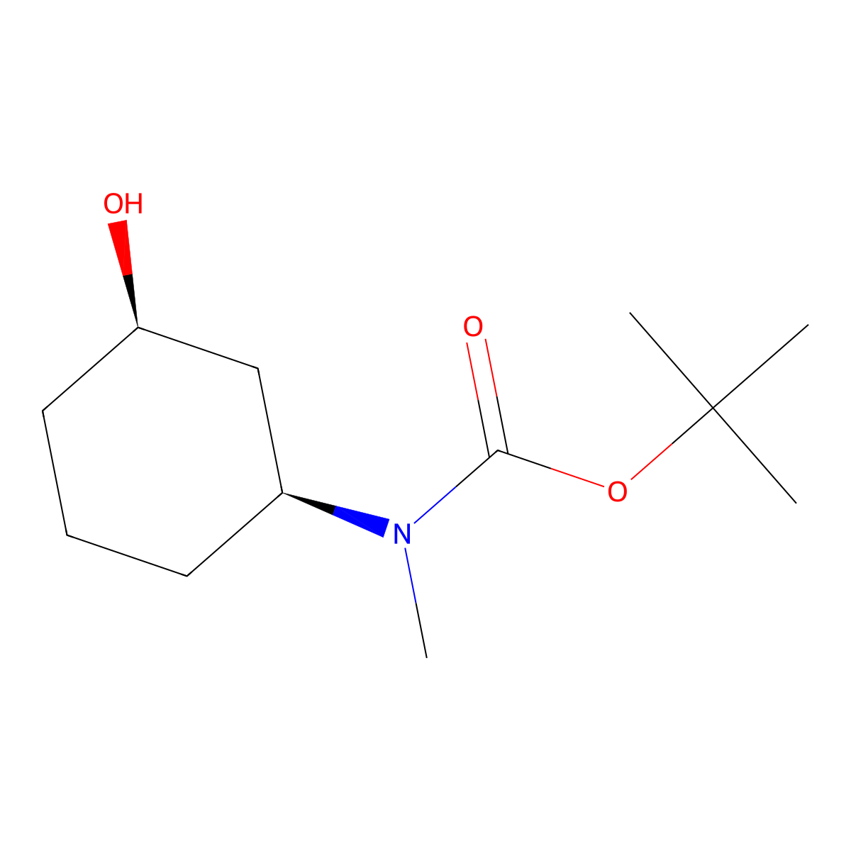 tert-butyl N-[(1S,3R)-3-hydroxycyclohexyl]-N-methylcarbamate molecular structure, CAS 2913186-09-9