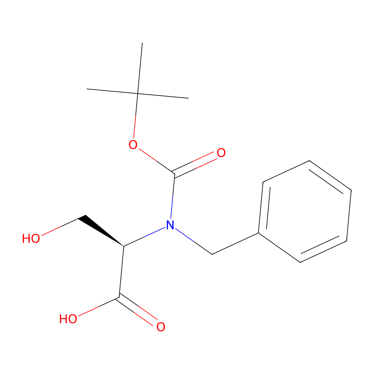 (2R)-2-{benzyl[(tert-butoxy)carbonyl]amino}-3-hydroxypropanoic acid molecular structure, CAS 2913186-28-2