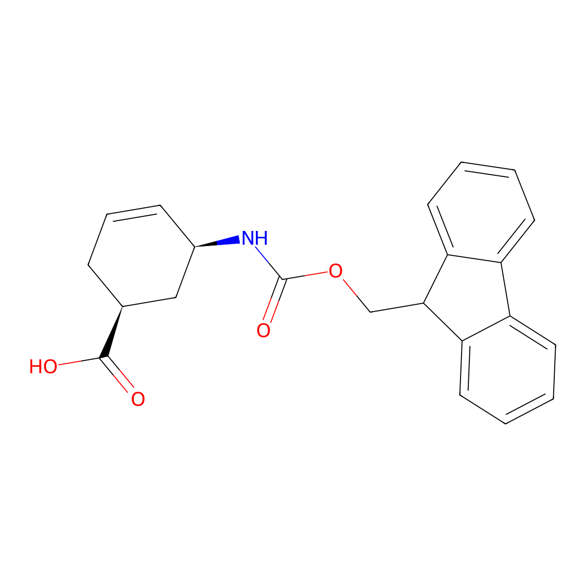 (1S,5S)-5-({[(9H-fluoren-9-yl)methoxy]carbonyl}amino)cyclohex-3-ene-1-carboxylic acid molecular structure, CAS 2913191-38-3