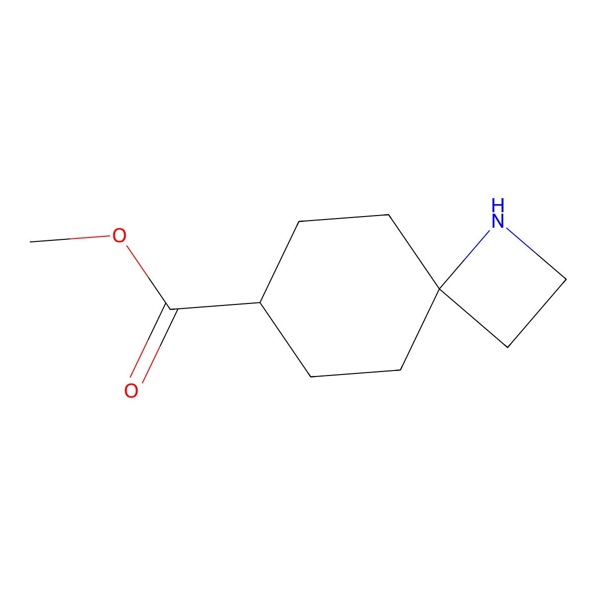 Methyl 1-azaspiro[3.5]nonane-7-carboxylate molecular structure, CAS 2913191-50-9
