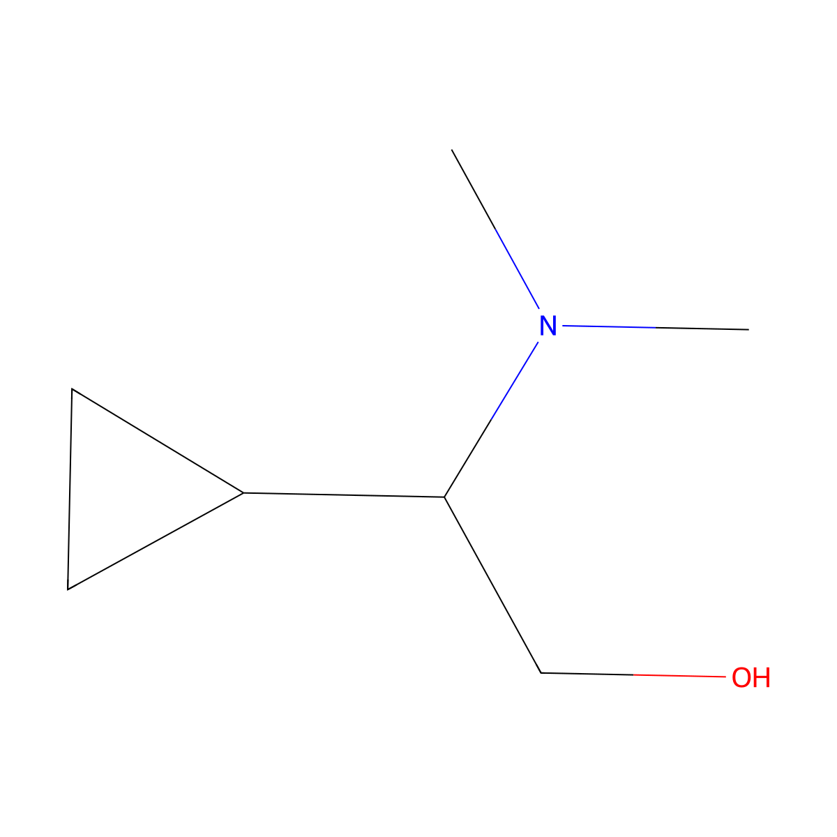 (2S)-2-cyclopropyl-2-(dimethylamino)ethan-1-ol molecular structure, CAS 2913226-30-7