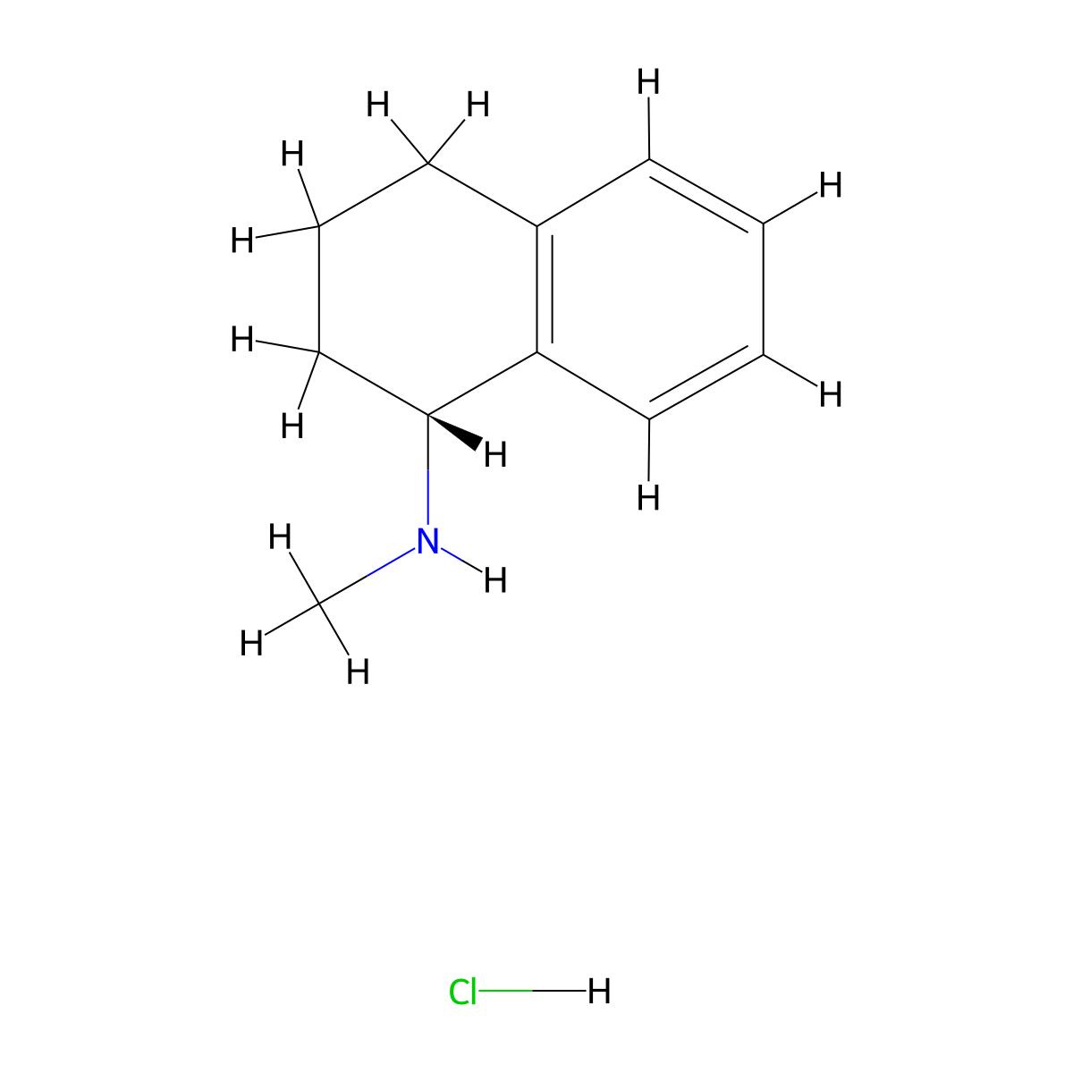 (1R)-N-methyl-1,2,3,4-tetrahydronaphthalen-1-amine hydrochloride molecular structure, CAS 2913226-33-0