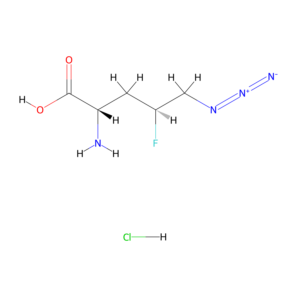 (2S,4S)-2-amino-5-azido-4-fluoropentanoic acid hydrochloride molecular structure, CAS 2913226-34-1