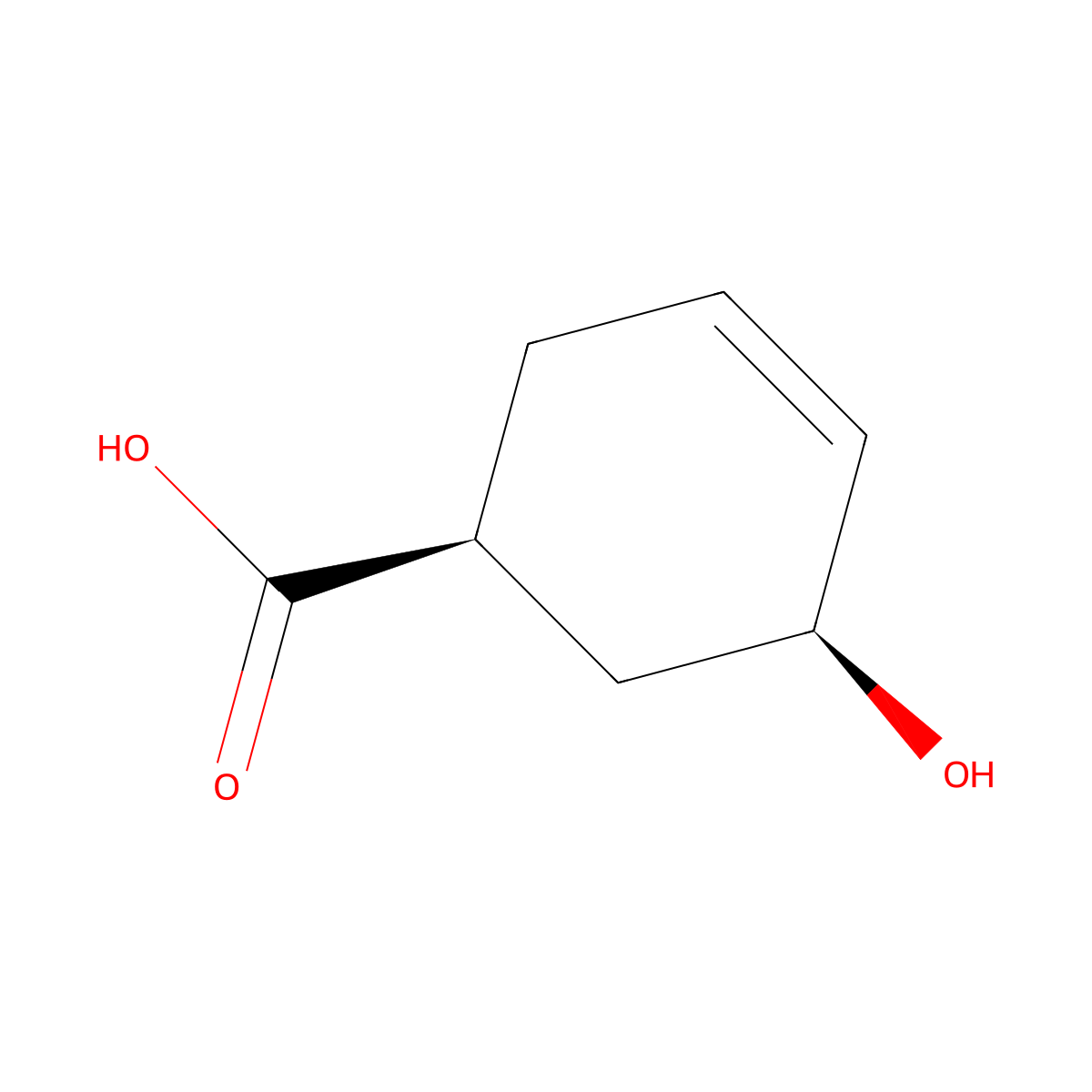 (1S,5S)-5-hydroxycyclohex-3-ene-1-carboxylic acid molecular structure, CAS 2913226-37-4
