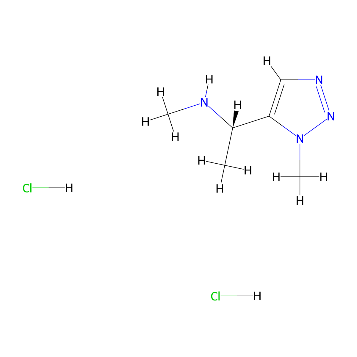 methyl[(1S)-1-(1-methyl-1H-1,2,3-triazol-5-yl)ethyl]amine dihydrochloride molecular structure, CAS 2913226-53-4