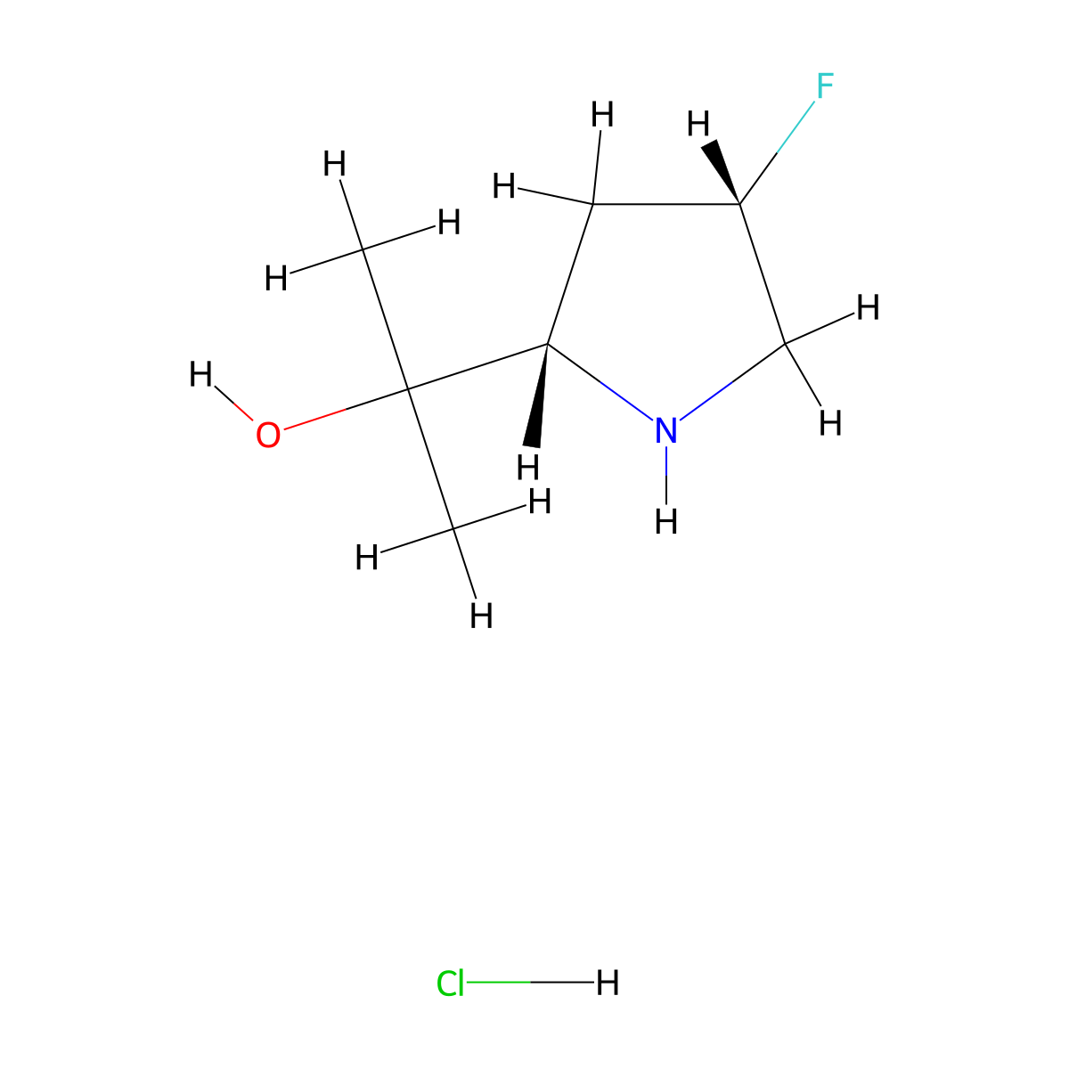 2-[(2S,4S)-4-fluoropyrrolidin-2-yl]propan-2-ol hydrochloride molecular structure, CAS 2913226-58-9