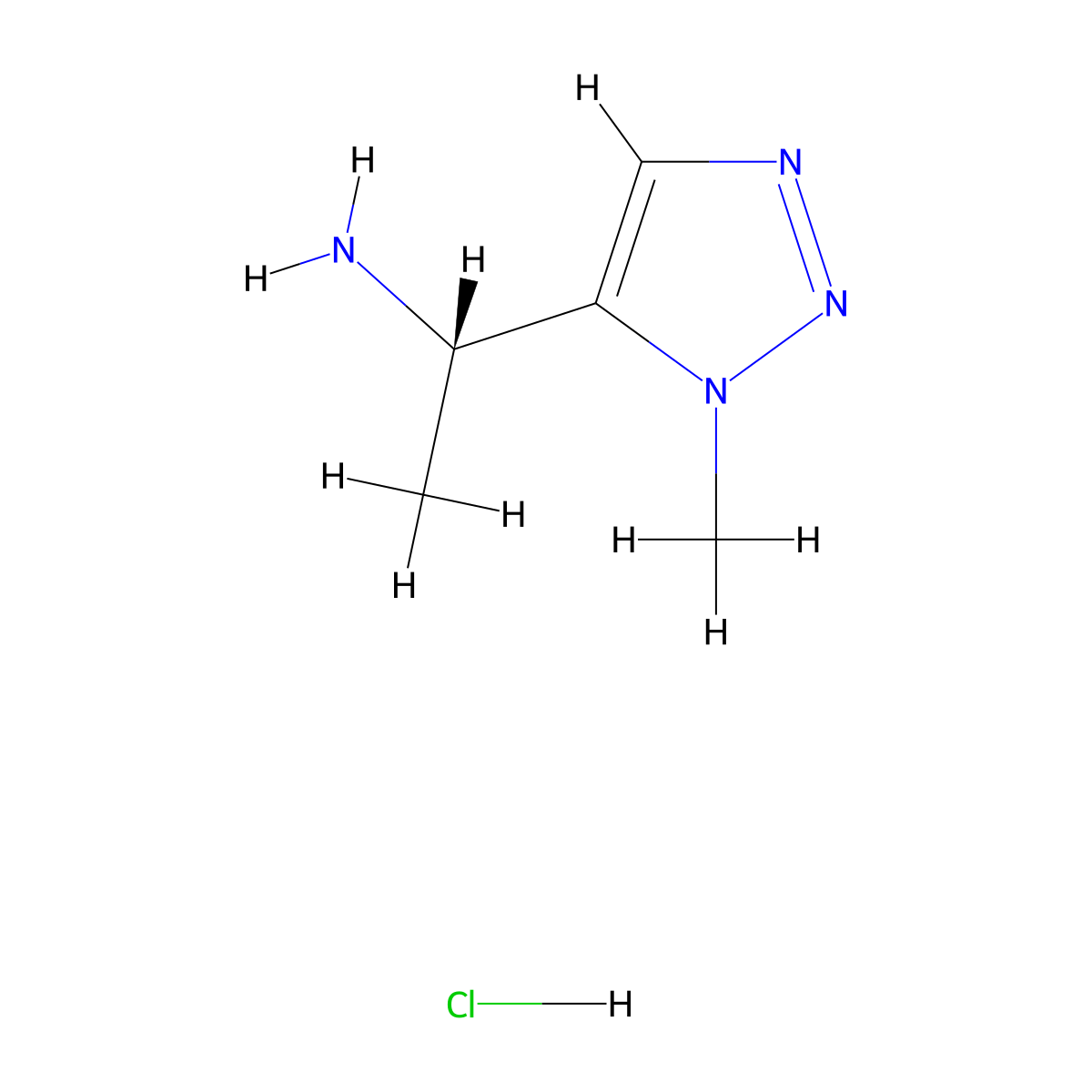(1S)-1-(1-methyl-1H-1,2,3-triazol-5-yl)ethan-1-amine hydrochloride molecular structure, CAS 2913228-73-4