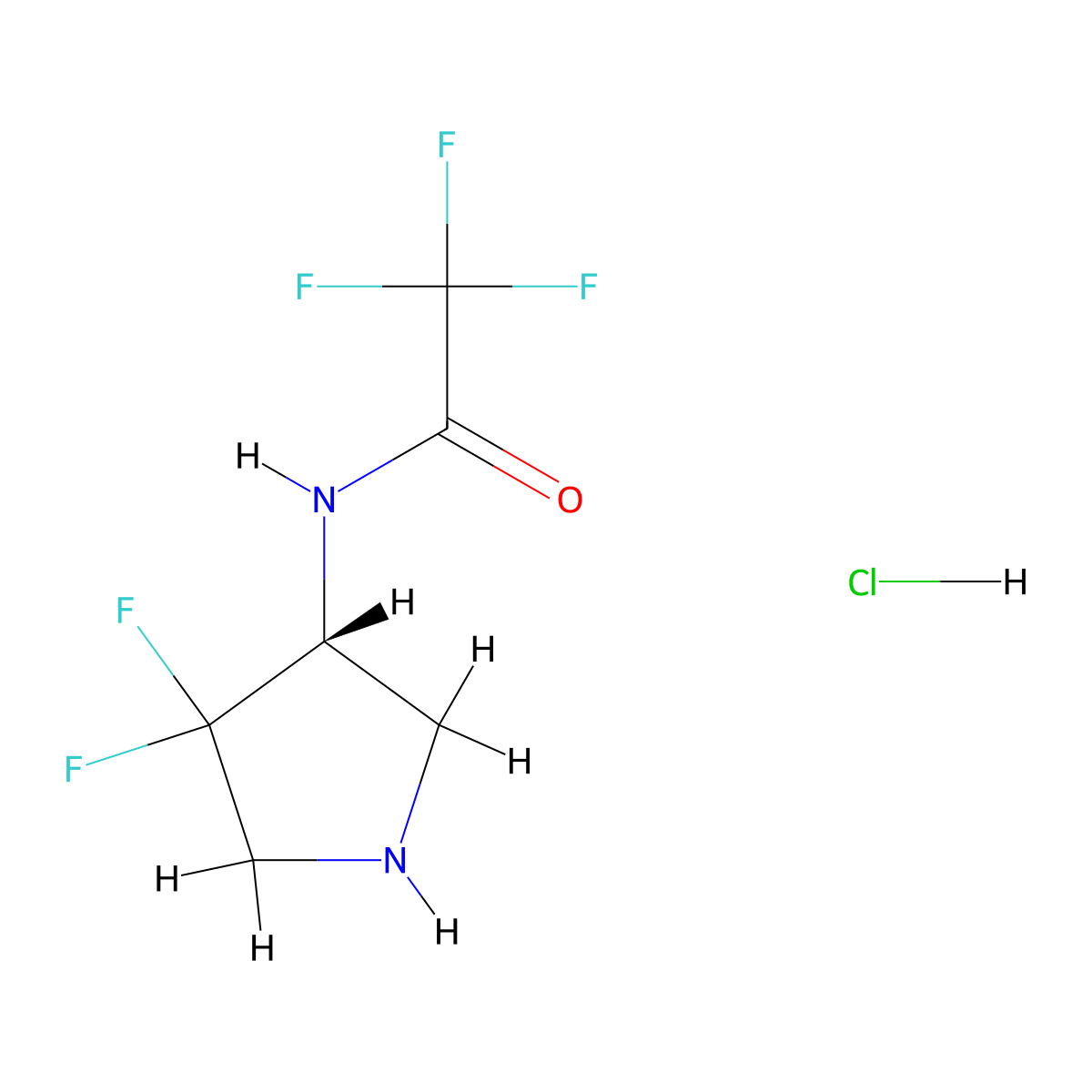 N-[(3R)-4,4-difluoropyrrolidin-3-yl]-2,2,2-trifluoroacetamide hydrochloride molecular structure, CAS 2913228-78-9