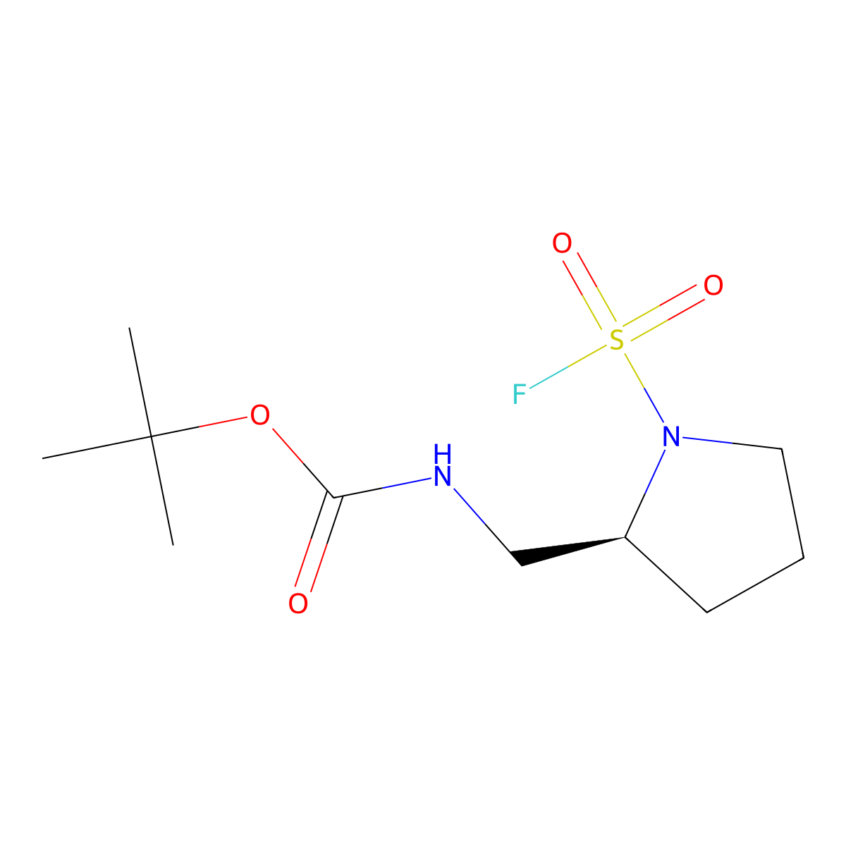 tert-butylN-{[(2S)-1-(fluorosulfonyl)pyrrolidin-2-yl]methyl}carbamate molecular structure, CAS 2913228-86-9
