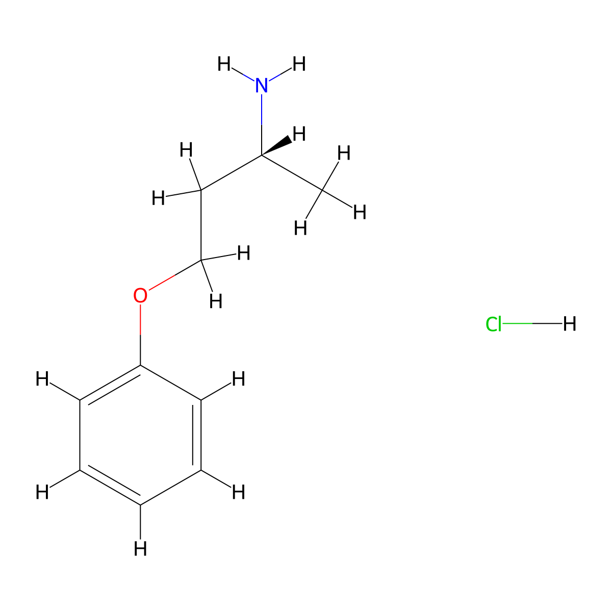 (2R)-4-phenoxybutan-2-amine hydrochloride molecular structure, CAS 2913229-02-2