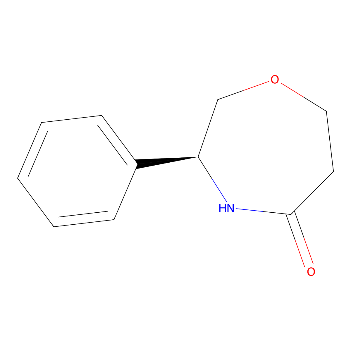 (3S)-3-phenyl-1,4-oxazepan-5-one molecular structure, CAS 2913229-09-9