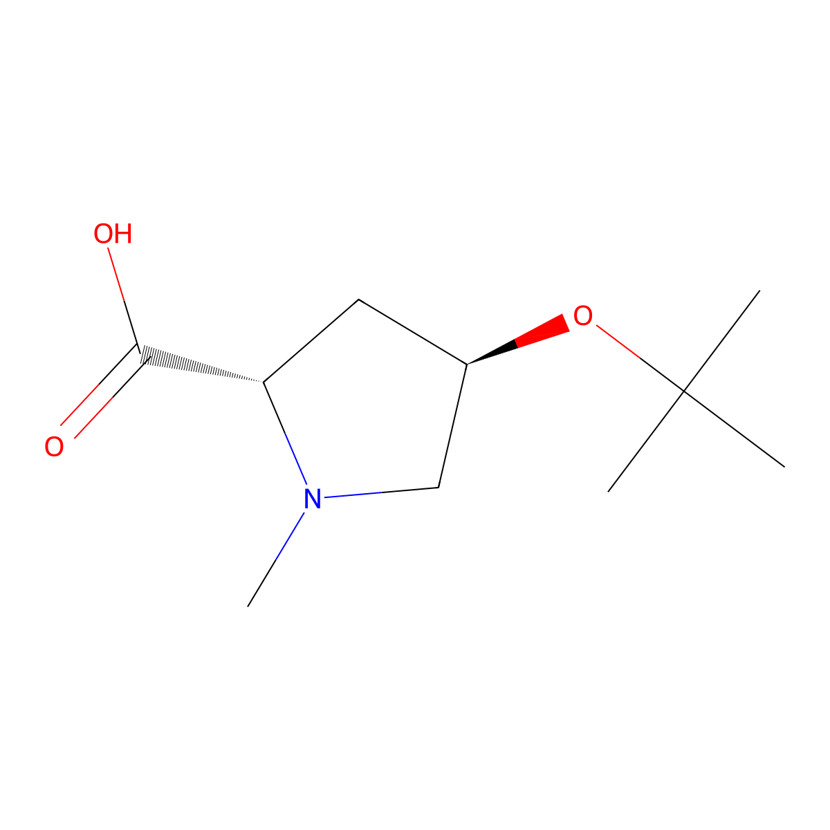 (2S,4R)-4-(tert-butoxy)-1-methylpyrrolidine-2-carboxylic acid molecular structure, CAS 2913229-11-3