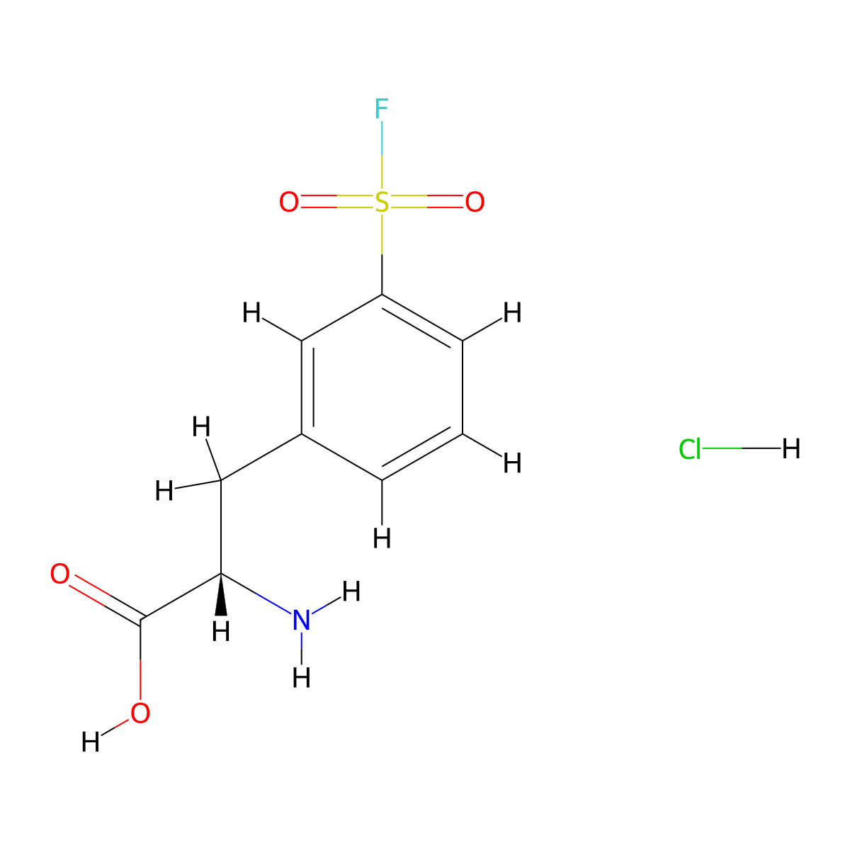 (2S)-2-amino-3-[3-(fluorosulfonyl)phenyl]propanoic acid hydrochloride molecular structure, CAS 2913229-17-9