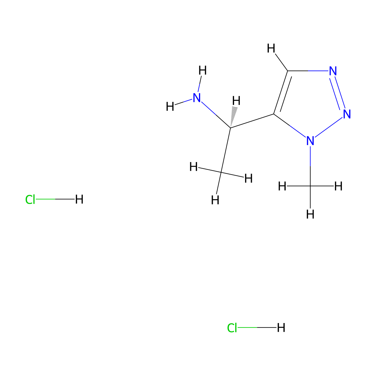 (1R)-1-(1-methyl-1H-1,2,3-triazol-5-yl)ethan-1-amine dihydrochloride molecular structure, CAS 2913229-20-4
