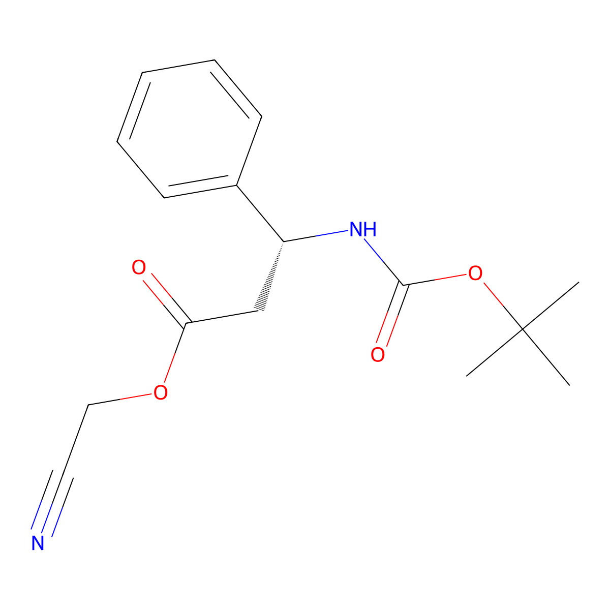 cyanomethyl (3R)-3-{[(tert-butoxy)carbonyl]amino}-3-phenylpropanoate molecular structure, CAS 2913229-40-8