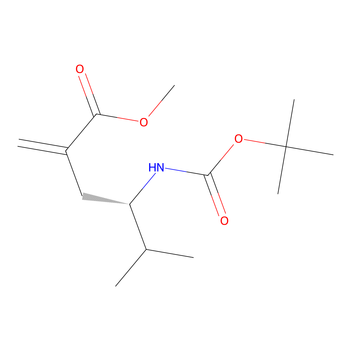 methyl (4S)-4-{[(tert-butoxy)carbonyl]amino}-5-methyl-2-methylidenehexanoate molecular structure, CAS 2913229-58-8