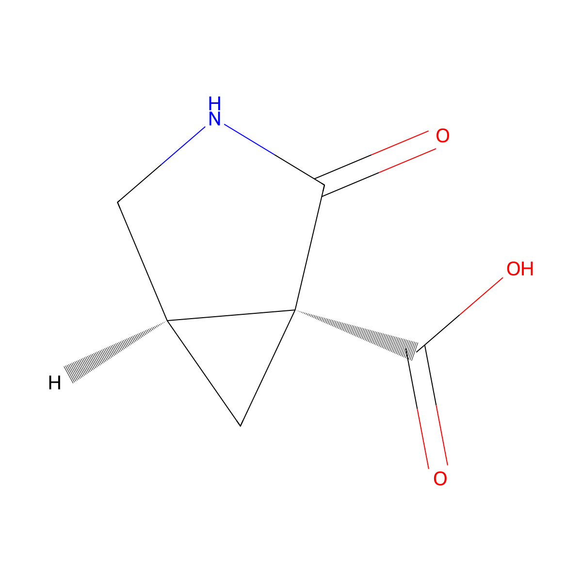 (1R,5R)-2-oxo-3-azabicyclo[3.1.0]hexane-1-carboxylic acid molecular structure, CAS 2913229-65-7