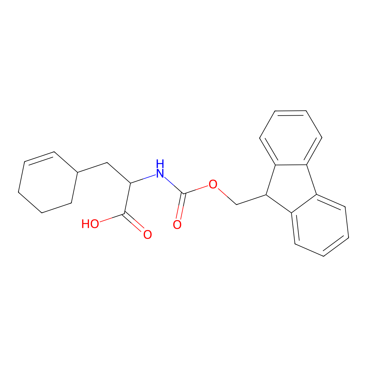 3-(cyclohex-2-en-1-yl)-2-({[(9H-fluoren-9-yl)methoxy]carbonyl}amino)propanoic acid molecular structure, CAS 2913238-67-0