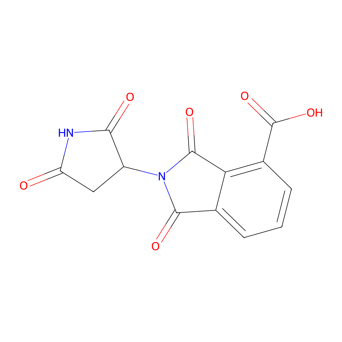 2-(2,5-dioxopyrrolidin-3-yl)-1,3-dioxo-2,3-dihydro-1H-isoindole-4-carboxylic acid molecular structure, CAS 2913240-92-1
