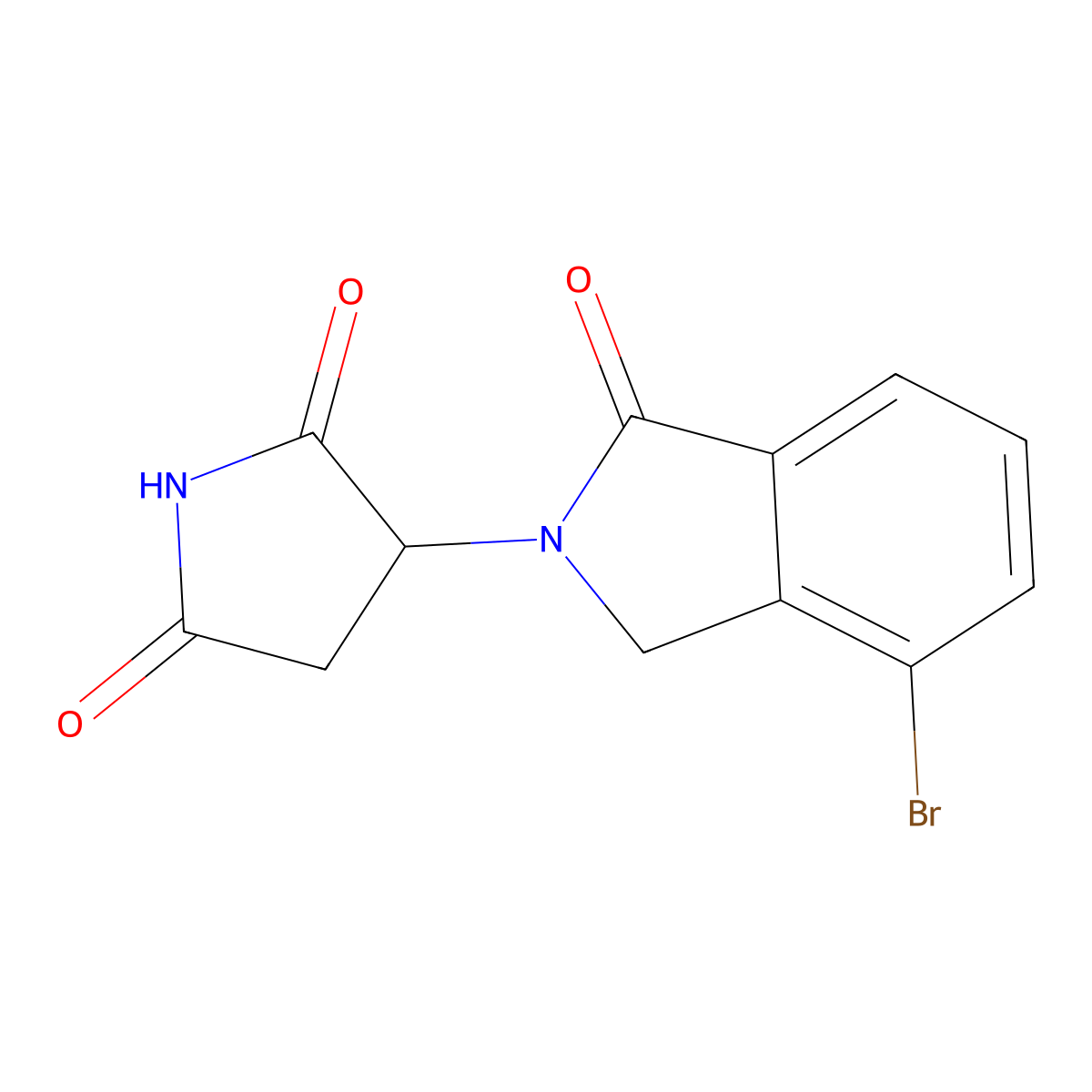 3-(4-bromo-1-oxo-2,3-dihydro-1H-isoindol-2-yl)pyrrolidine-2,5-dione molecular structure, CAS 2913240-97-6