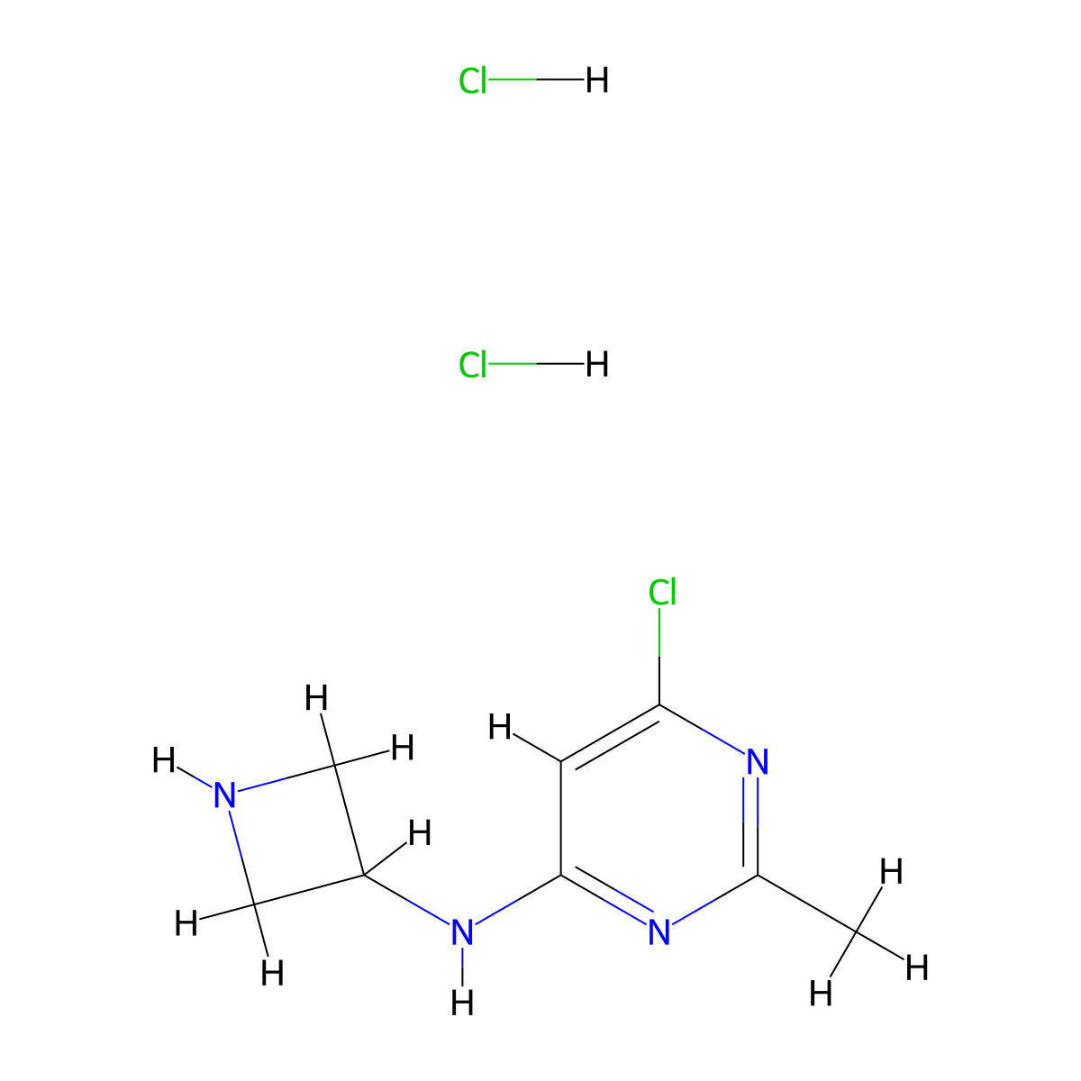 N-(azetidin-3-yl)-6-chloro-2-methylpyrimidin-4-amine dihydrochloride molecular structure, CAS 2913241-00-4