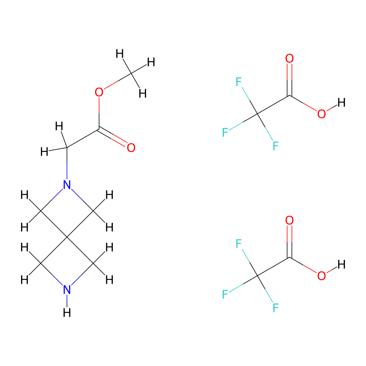 Methyl 2-(2,6-diazaspiro(3.3)heptan-2-yl)acetate; bis(trifluoroacetic acid) molecular structure, CAS 2913241-05-9