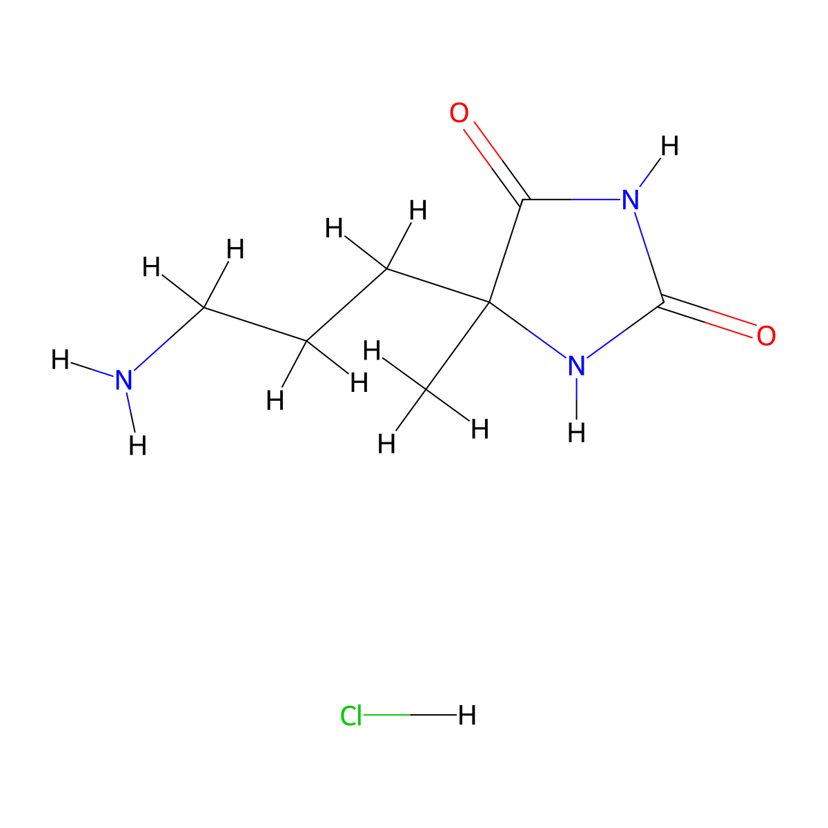 5-(3-Aminopropyl)-5-methylimidazolidine-2,4-dione hydrochloride molecular structure, CAS 2913241-06-0
