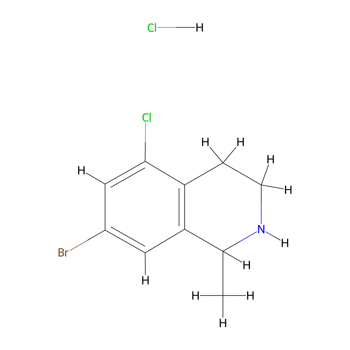 7-Bromo-5-chloro-1-methyl-1,2,3,4-tetrahydroisoquinoline hydrochloride molecular structure, CAS 2913241-07-1