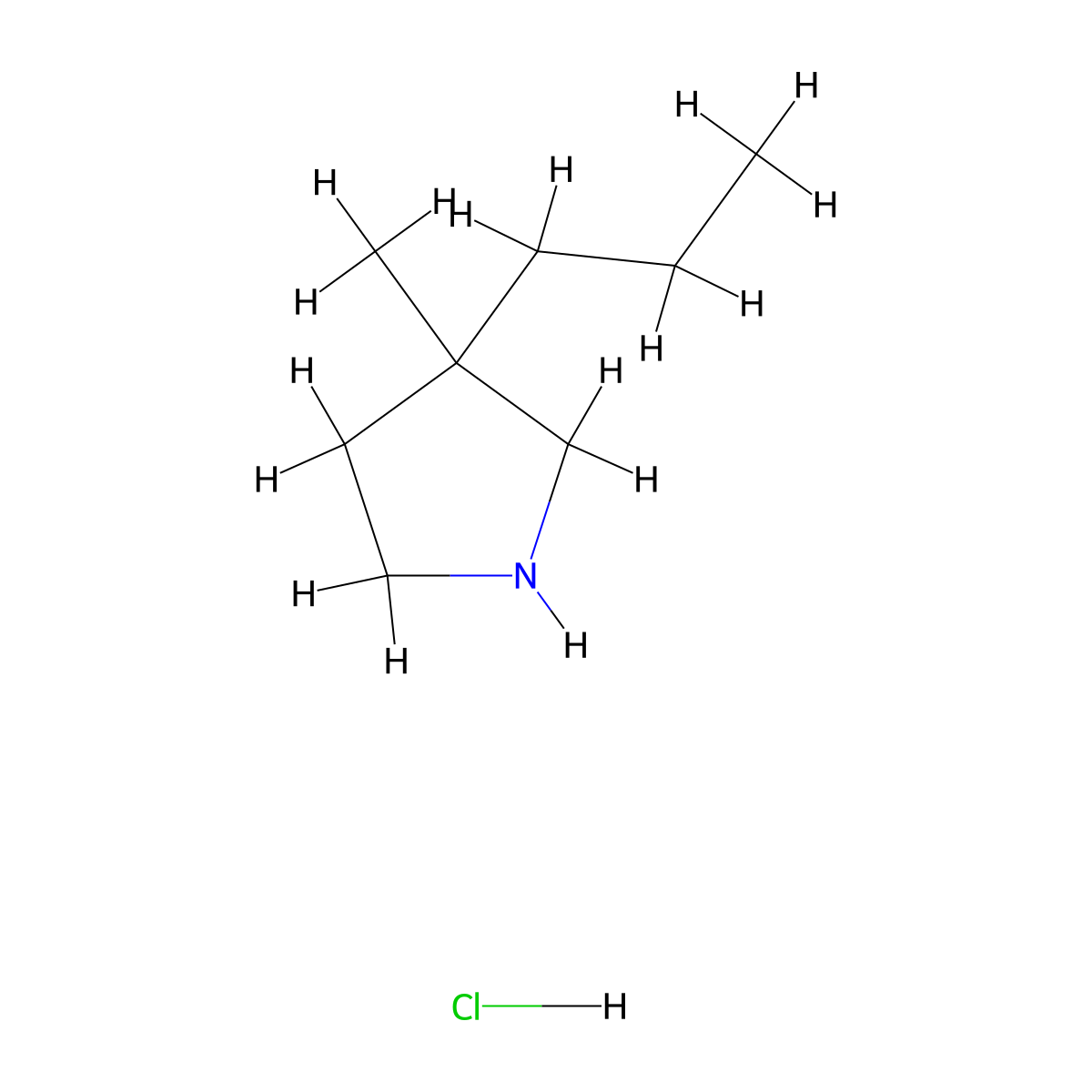 3-Methyl-3-propylpyrrolidine hydrochloride molecular structure, CAS 2913241-08-2
