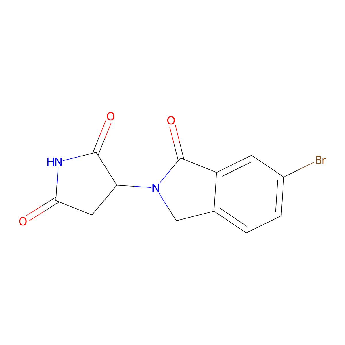 3-(6-bromo-1-oxo-2,3-dihydro-1H-isoindol-2-yl)pyrrolidine-2,5-dione molecular structure, CAS 2913241-17-3