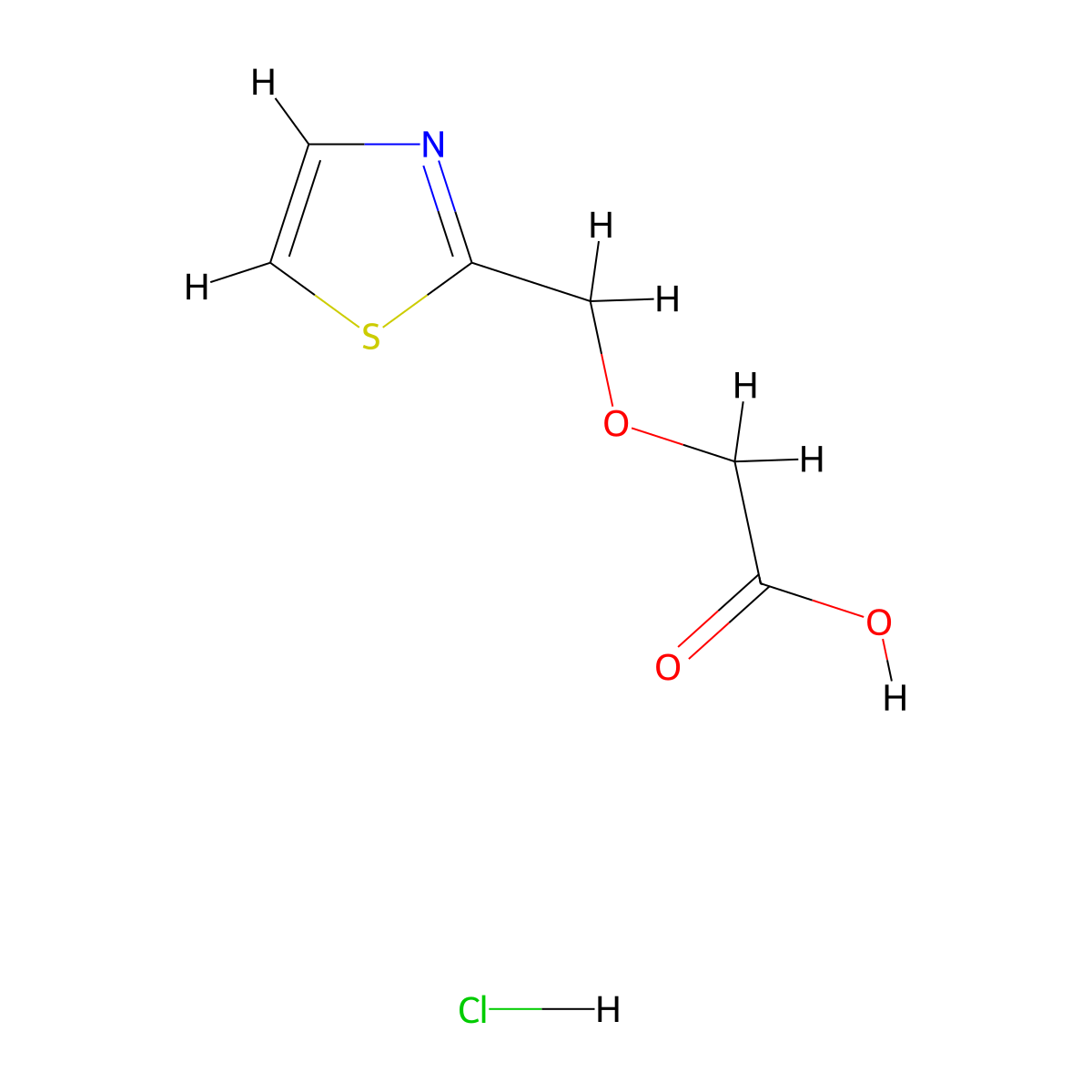 2-[(1,3-Thiazol-2-yl)methoxy]acetic acid hydrochloride molecular structure, CAS 2913241-25-3