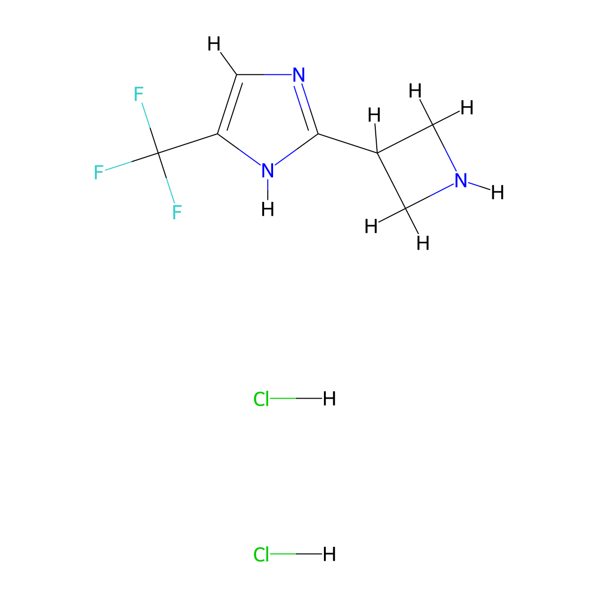 2-(azetidin-3-yl)-4-(trifluoromethyl)-1H-imidazole dihydrochloride molecular structure, CAS 2913241-27-5