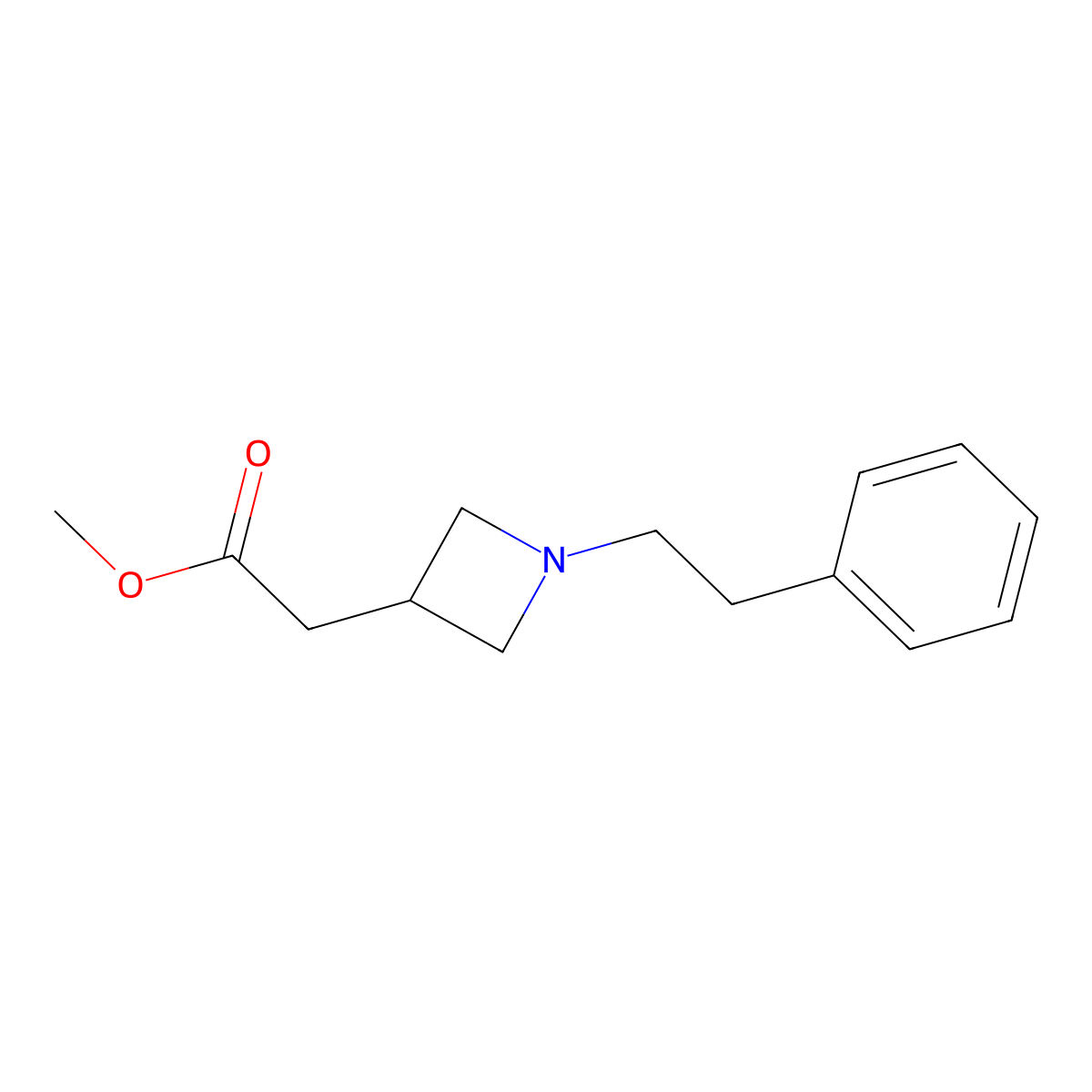 Methyl 2-[1-(2-phenylethyl)azetidin-3-yl]acetate molecular structure, CAS 2913241-32-2