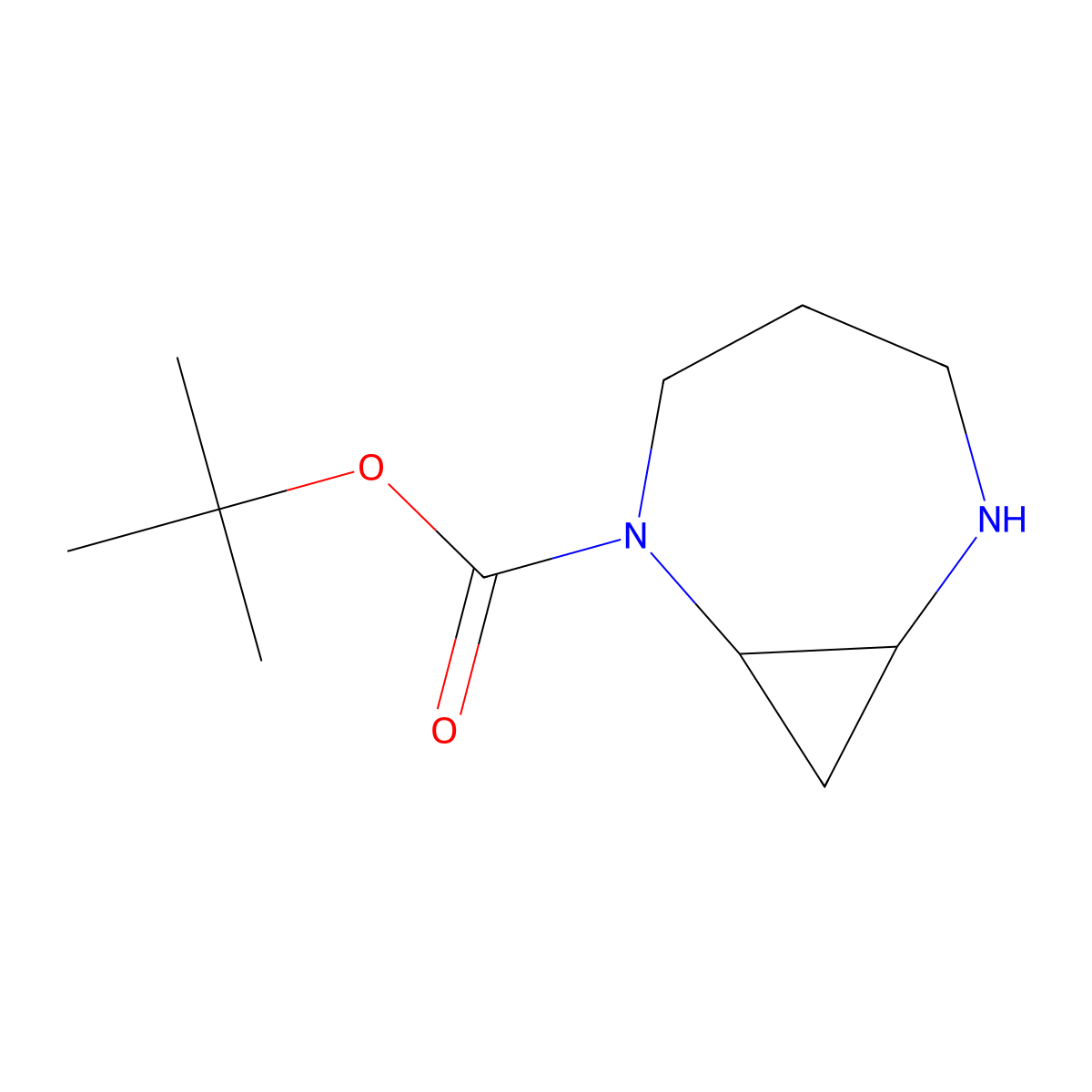 Tert-butyl 2,6-diazabicyclo[5.1.0]octane-2-carboxylate molecular structure, CAS 2913241-39-9