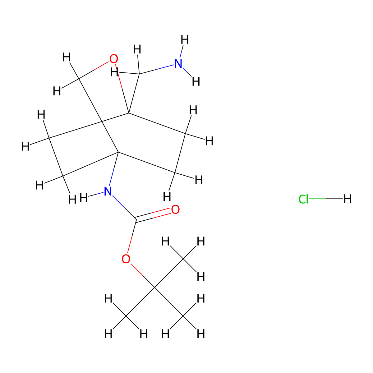 tert-butylN-[1-(aminomethyl)-2-oxabicyclo[2.2.2]octan-4-yl]carbamatehydrochloride molecular structure, CAS 2913241-40-2