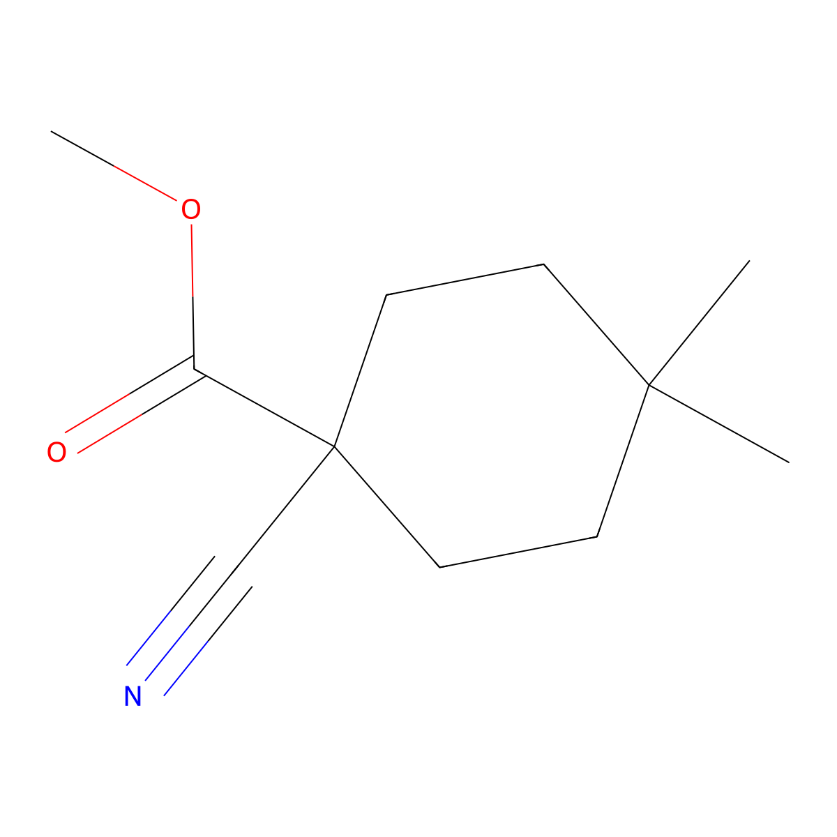 Methyl 1-cyano-4,4-dimethylcyclohexane-1-carboxylate molecular structure, CAS 2913241-41-3