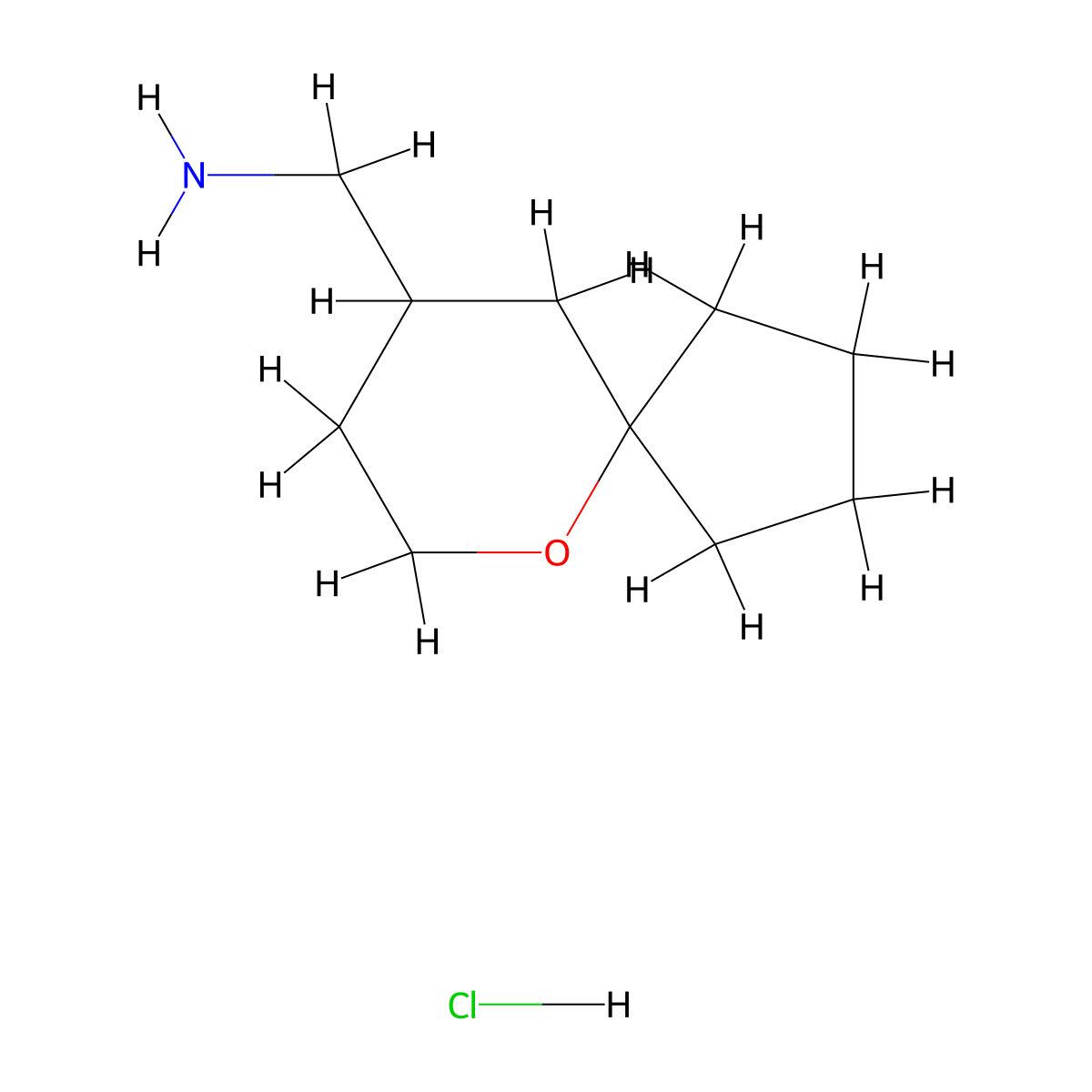 1-{6-Oxaspiro[4.5]decan-9-yl}methanamine hydrochloride molecular structure, CAS 2913241-47-9
