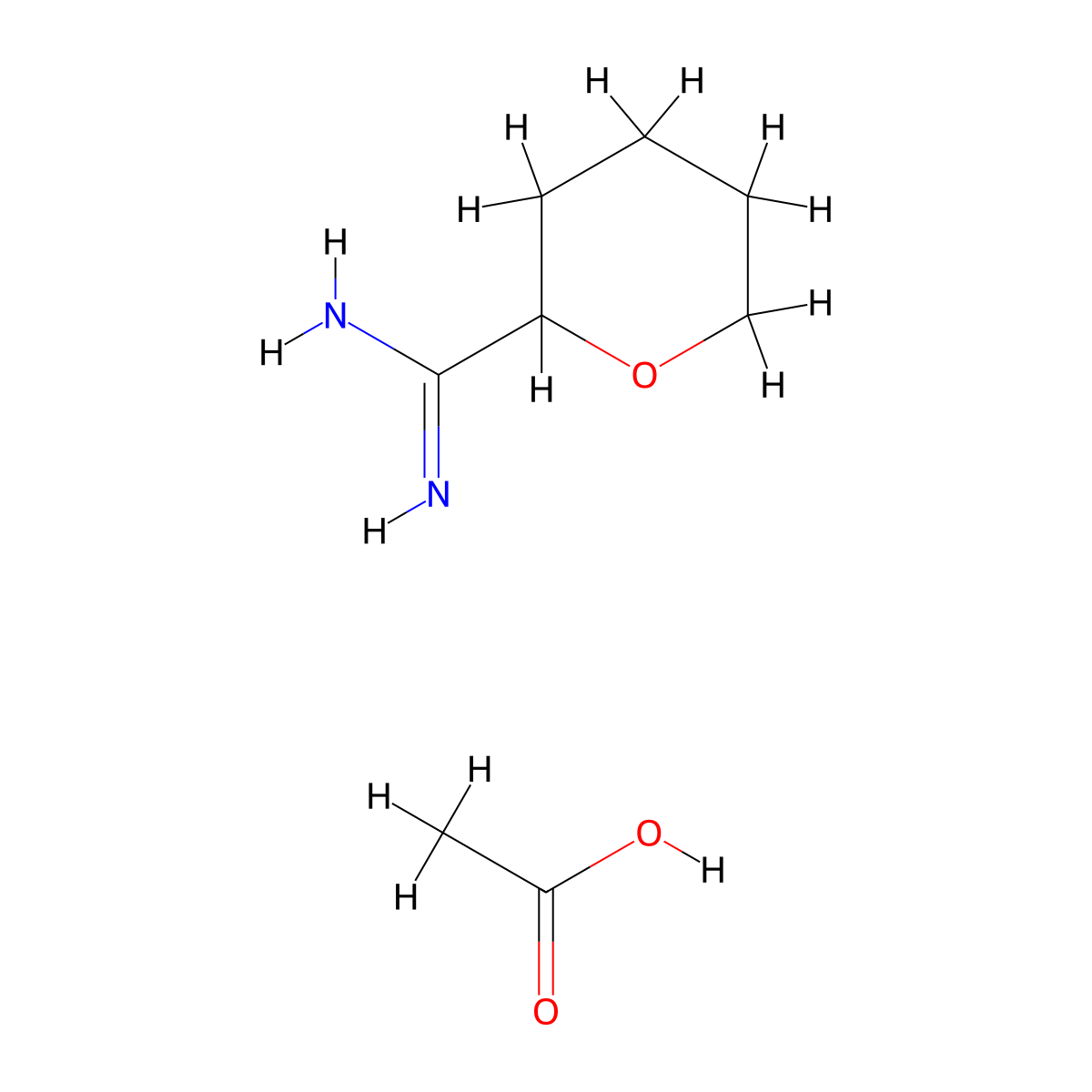 Acetic acid; oxane-2-carboximidamide molecular structure, CAS 2913241-49-1