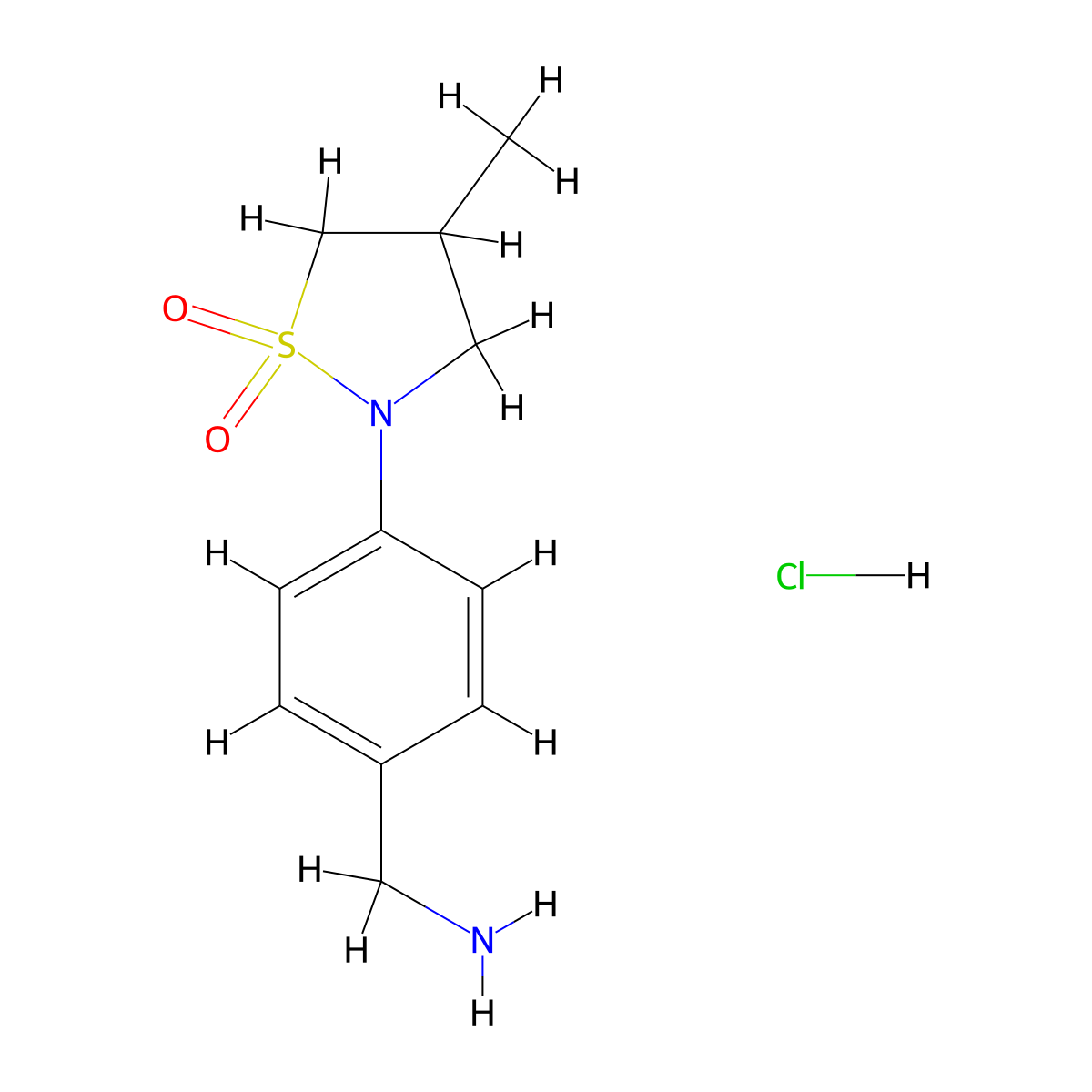 2-[4-(Aminomethyl)phenyl]-4-methyl-1lambda6,2-thiazolidine-1,1-dione hydrochloride molecular structure, CAS 2913241-54-8