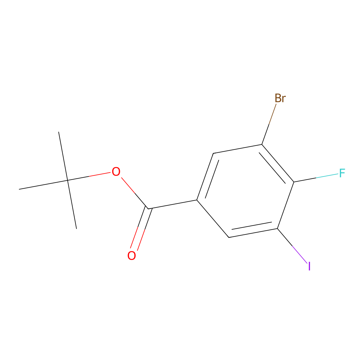 Tert-butyl 3-bromo-4-fluoro-5-iodobenzoate molecular structure, CAS 2913241-56-0